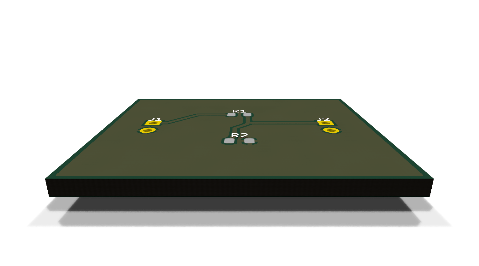 3D Front render of voltage_divider_routed