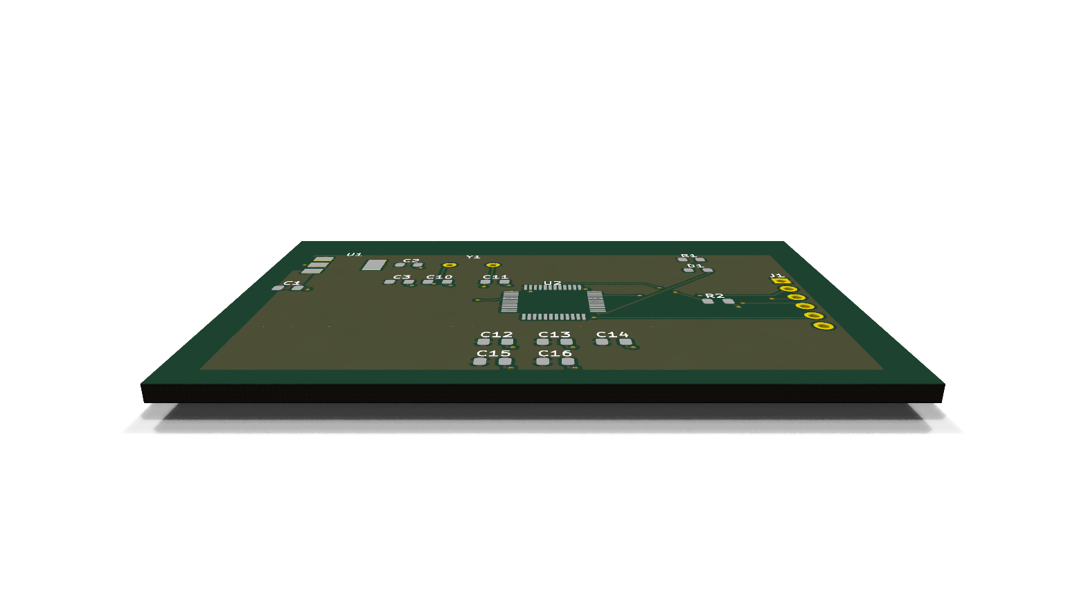 3D Front render of stm32_devboard_routed